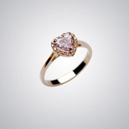 Pırlantalı Kalp Turmalin Yüzük