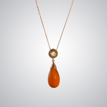 Ctrin Topaz Drop Kolye