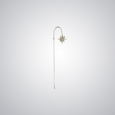 Pırlantalı Kutup Yıldızı Tek Küpe