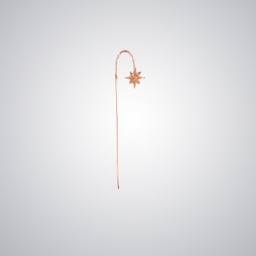 Pırlantalı Kutup Yıldızı Tek Küpe