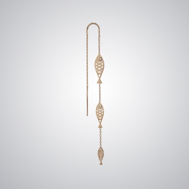 Pırlantalı Balık Tek Küpe