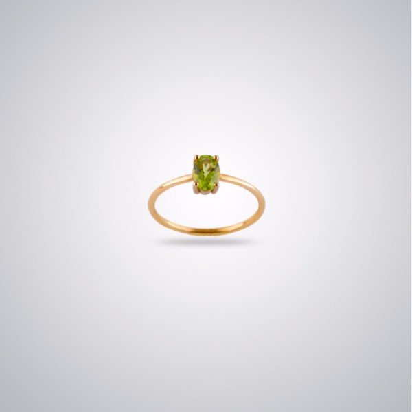 Tektaş Oval Peridot Yüzük